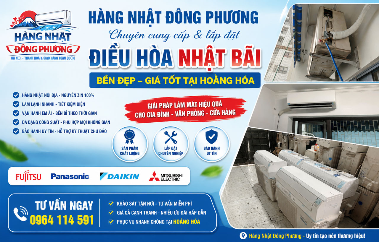 Điều hòa Nhật bãi bền đẹp giá tốt tại Hoằng Hóa